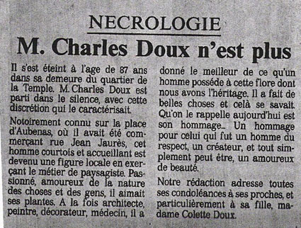 Publication Dauphinn Libr sur Monsieur Doux